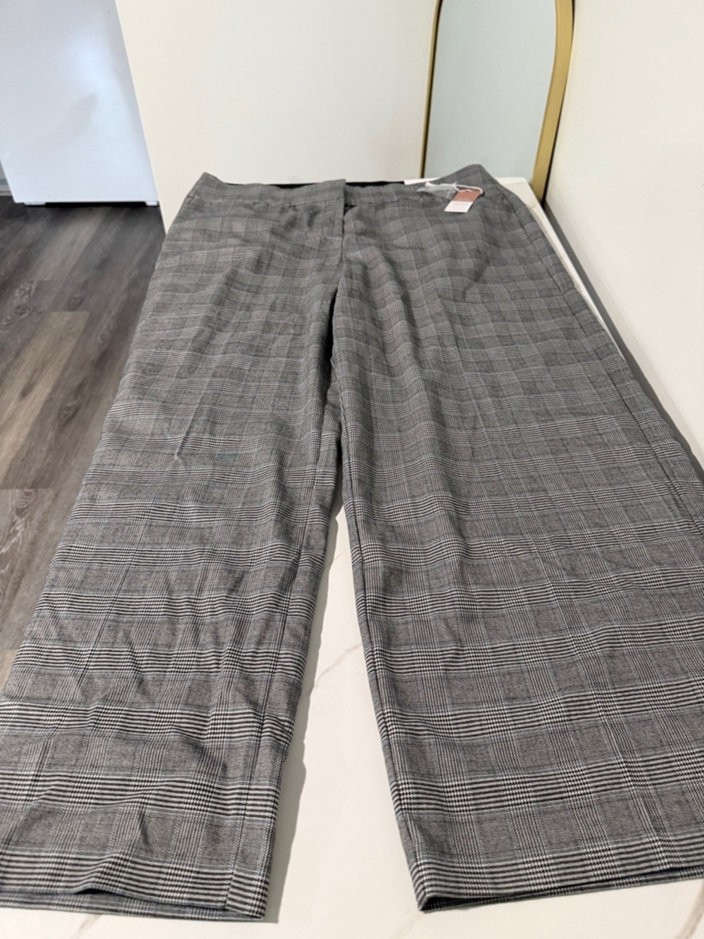 Iz Byer Black and Gray Glen Plaid Men's Dress Pants